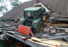 Jedenastoletnia dziewczynka wjechała traktorem w dach domu
