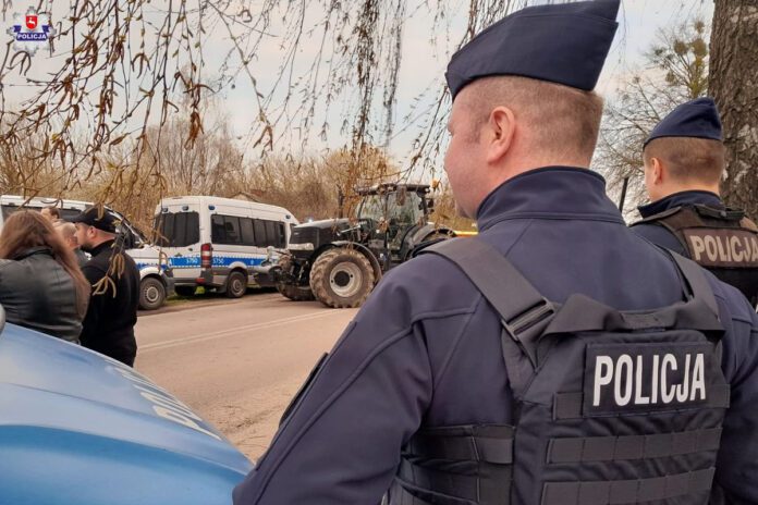 Blokada protestu rolników w Hrubieszowie