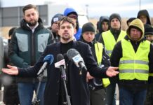 Michał Kołodziejczak protest na granicy z Ukrainą